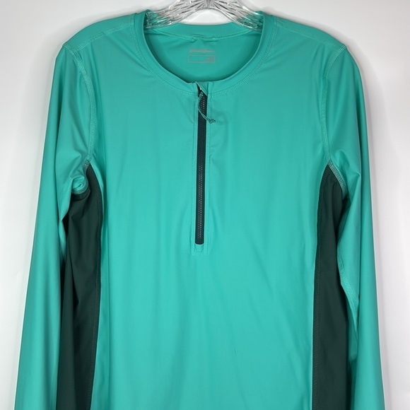 Eddie Bauer Turquoise Blue Shoreline Long Sleeve Rash Guard Shirt Large - Picture 2 of 9